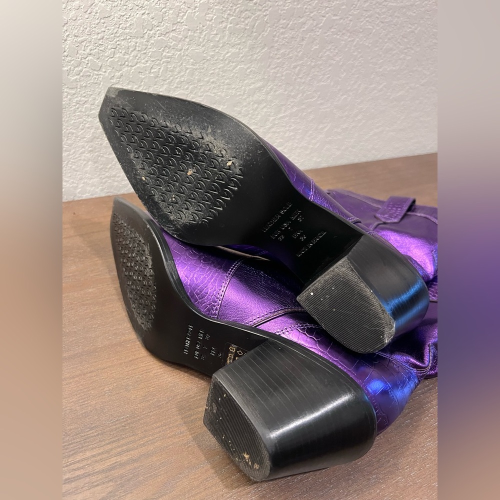 Vicenza electric Purple Metallic Western Boots cowgirl heel boots women’s size 7 - Picture 12 of 15